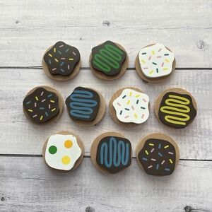 Melissa Doug Wooden Slice Bake Cookie Replacements Set Of 10 Pretend Food